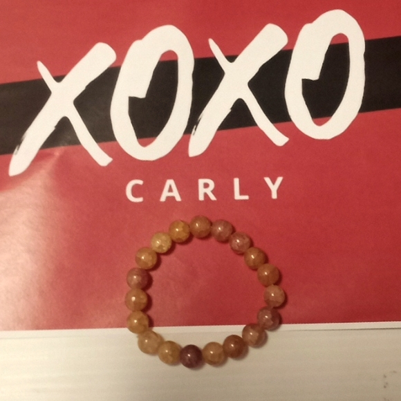 Golden Quartz Crackled Agate 10 MM Bead Stretch Bracelet - Picture 8 of 8